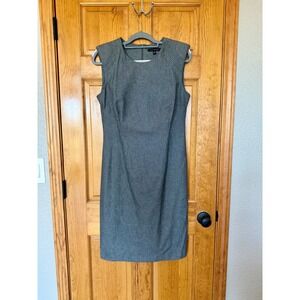 Banana Republic Tall Sheath Dress Gray Cap Sleeve Business Casual Size 12